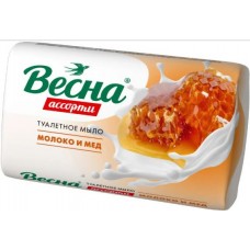 Весна Ассорти мыло туалетное 90гр Молоко и мед